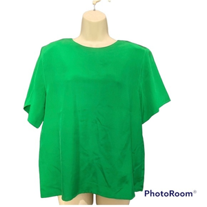 SILK Green Women’s Clio Top Vintage 80s‎ Lightweight Retro shoulder pads Size M